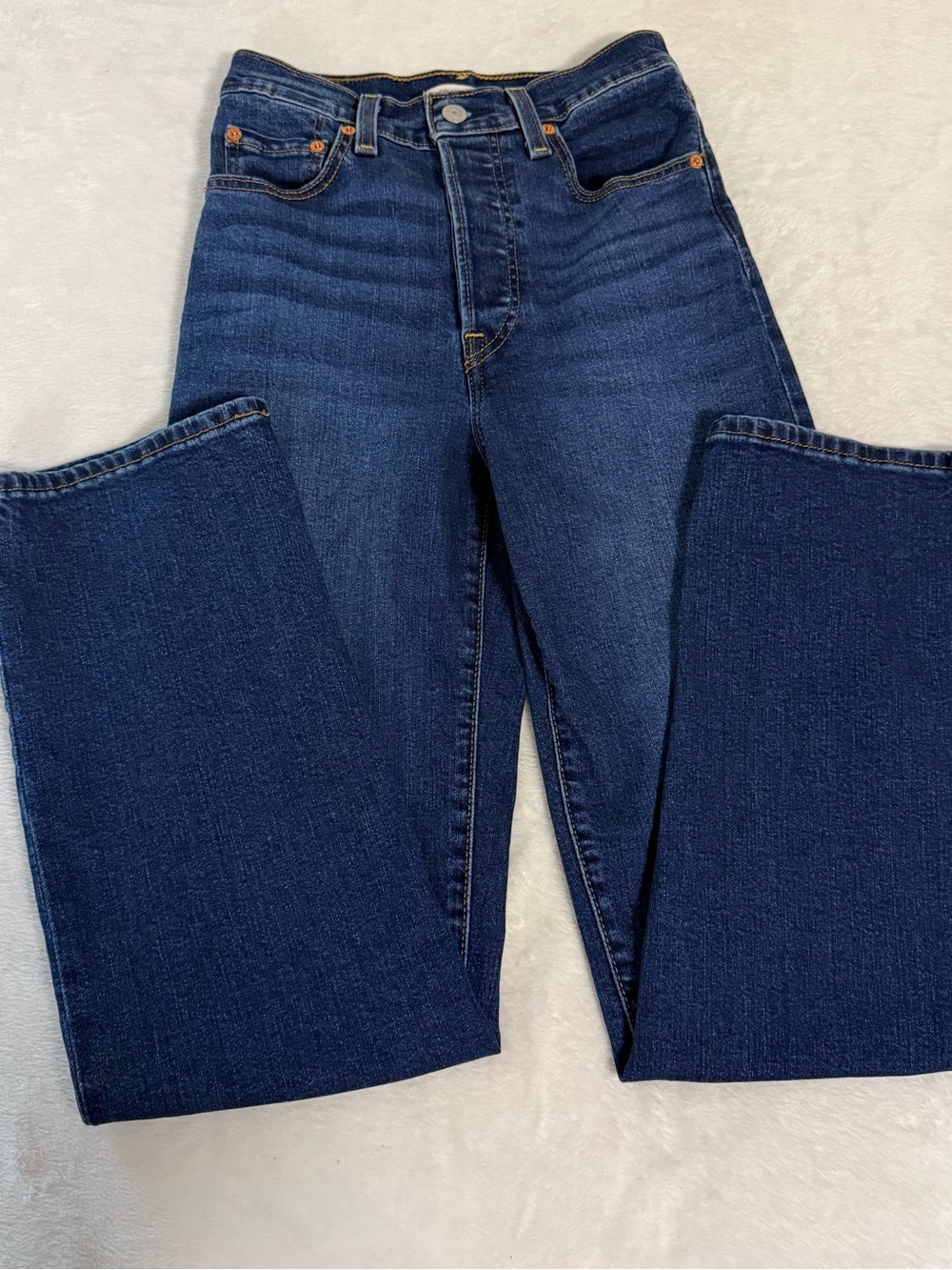 Levi’s Ribcage Straight Jeans Womens 26 High Rise Straight Leg Dark Wash Denim
